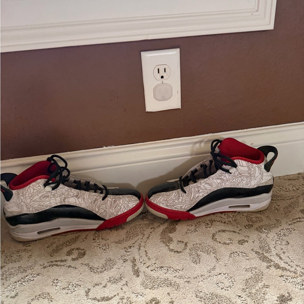 Stylish Red and Black High-Top Sneakers